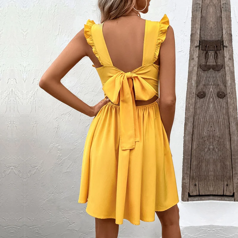 YQ1-Summer New Women's Fashion Hot-Selling Sexy Backless Waist-Cinching Flared Sleeveless Beach Dress
YQ1-Summer New Women's Fashion Hot-Selling Sexy Backless Waist-Cinching Flared Sleeveless Beach Dress
