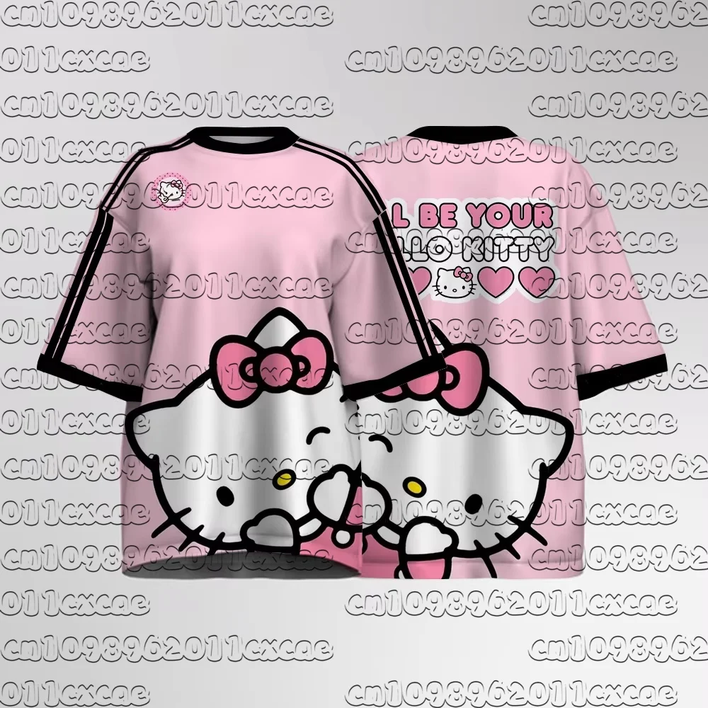 25/26 Летняя футболка с короткими рукавами и принтом «Hello Kitty» для взрослых, топ с короткими рукавами, супер крутой уличный трикотаж
25/26 Летняя футболка с короткими рукавами и принтом «Hello Kitty» для взрослых, топ с короткими рукавами, супер крутой уличный трикотаж