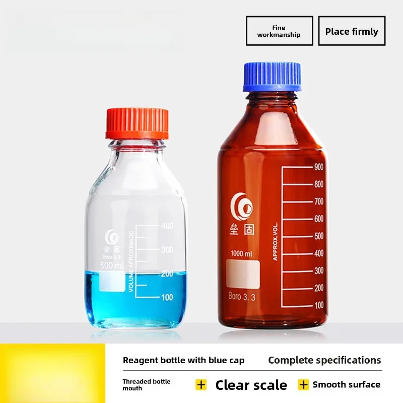 Blue Cap Reagent Bottle 100 250 500 1000 2000ml Transparent Brown Glass Lab Sample Bottle Thread Mouth
Blue Cap Reagent Bottle 100 250 500 1000 2000ml Transparent Brown Glass Lab Sample Bottle Thread Mouth
