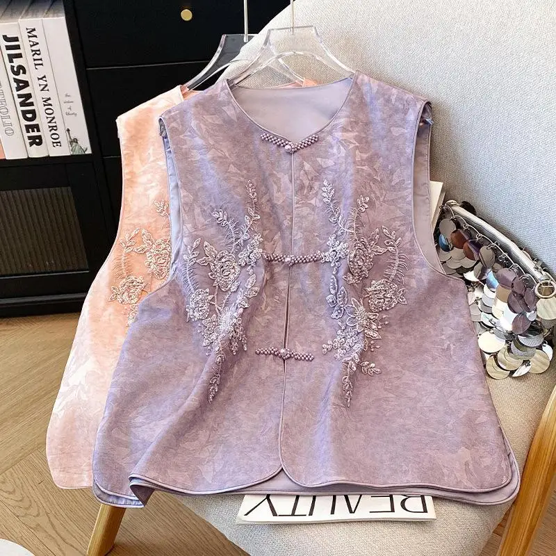 Women's Improved Tang Suit Vest Tops New Chinese Style Retro Exquisite Vest Sleeveless Jacket Coat Lady Elegant Hanfu Waistcoat
Women's Improved Tang Suit Vest Tops New Chinese Style Retro Exquisite Vest Sleeveless Jacket Coat Lady Elegant Hanfu Waistcoat