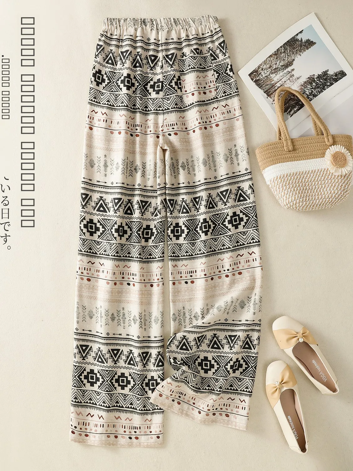 High Waist Wide Leg Pants Women's Floral Print Linen Drawstring Casual Long Pants Vintage Style Commute Fashion
High Waist Wide Leg Pants Women's Floral Print Linen Drawstring Casual Long Pants Vintage Style Commute Fashion