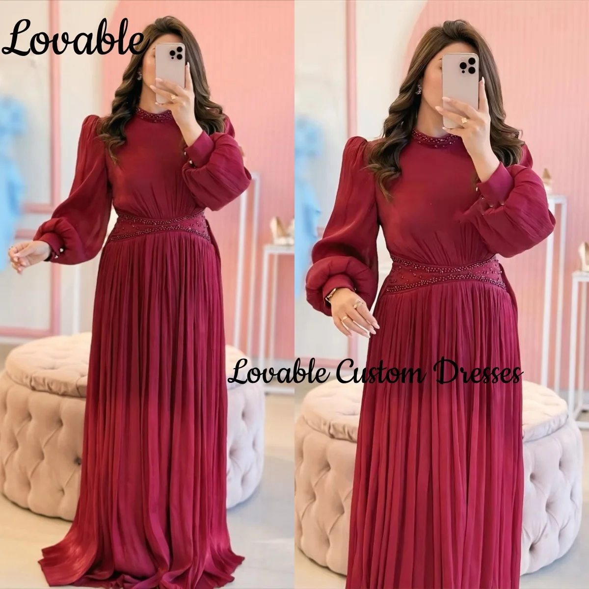 Elegant Customize Burgundy Luxury Evening Dresses Column Scoop Neckline Floor-Length Formal Occasion Dresses Beadings Long Sleev
Elegant Customize Burgundy Luxury Evening Dresses Column Scoop Neckline Floor-Length Formal Occasion Dresses Beadings Long Sleev