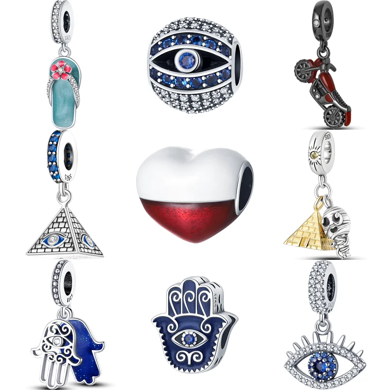 Pantaro 925 Sterling Silver Devil's Eye Palm Heart Pyramid Mummy Motorcycle Original Beads Fit Charm Bracelet DIY Jewelry Making
Pantaro 925 Sterling Silver Devil's Eye Palm Heart Pyramid Mummy Motorcycle Original Beads Fit Charm Bracelet DIY Jewelry Making