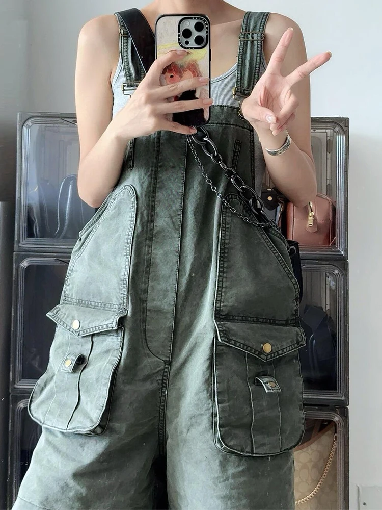 American High Street Design Large Pocket Workwear Shorts Women Summer Spicy Loose Bf Lazy Style Shoulder Strap Shorts
American High Street Design Large Pocket Workwear Shorts Women Summer Spicy Loose Bf Lazy Style Shoulder Strap Shorts