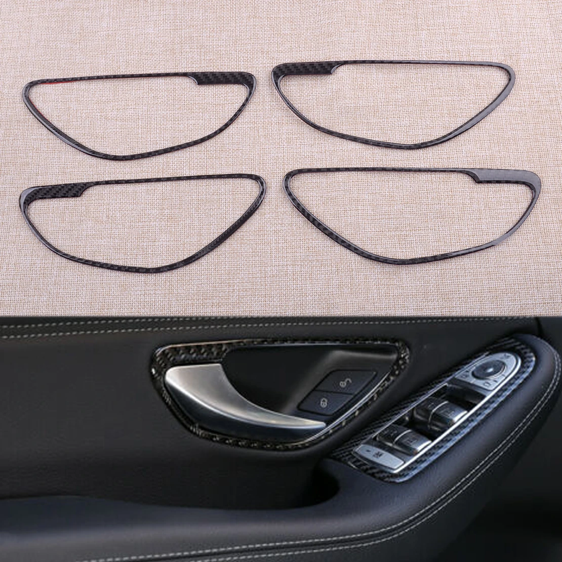 4pcs Carbon Fiber Interior Door Handle Cover Trim Sticker Fit for Mercedes Benz W205 X253 C GLC Class 2015 2016-2021
4pcs Carbon Fiber Interior Door Handle Cover Trim Sticker Fit for Mercedes Benz W205 X253 C GLC Class 2015 2016-2021