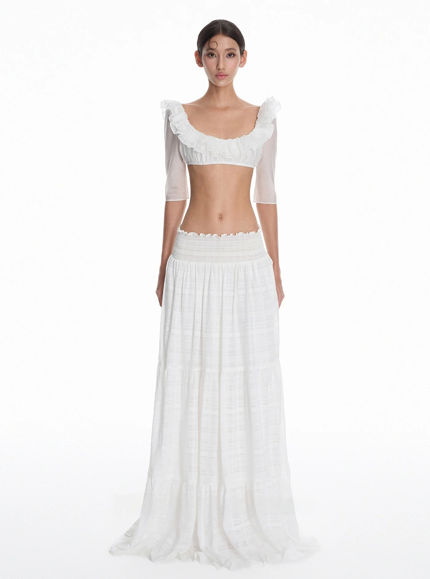 Белый лотос Le, макси-юбка с высокой талией и топ, летний модный полуформальный женский ансамбль, расклешенная юбка с высокой талией
Белый лотос Le, макси-юбка с высокой талией и топ, летний модный полуформальный женский ансамбль, расклешенная юбка с высокой талией