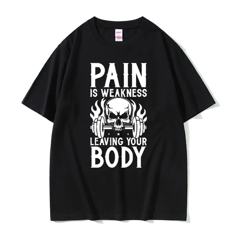Funny Pain Is Weakness Leaving Your Body Skeleton Meme Graphic T-shirt Male Vintage Tshirt Men Women Fitness Gym Casual T Shirts
Funny Pain Is Weakness Leaving Your Body Skeleton Meme Graphic T-shirt Male Vintage Tshirt Men Women Fitness Gym Casual T Shirts