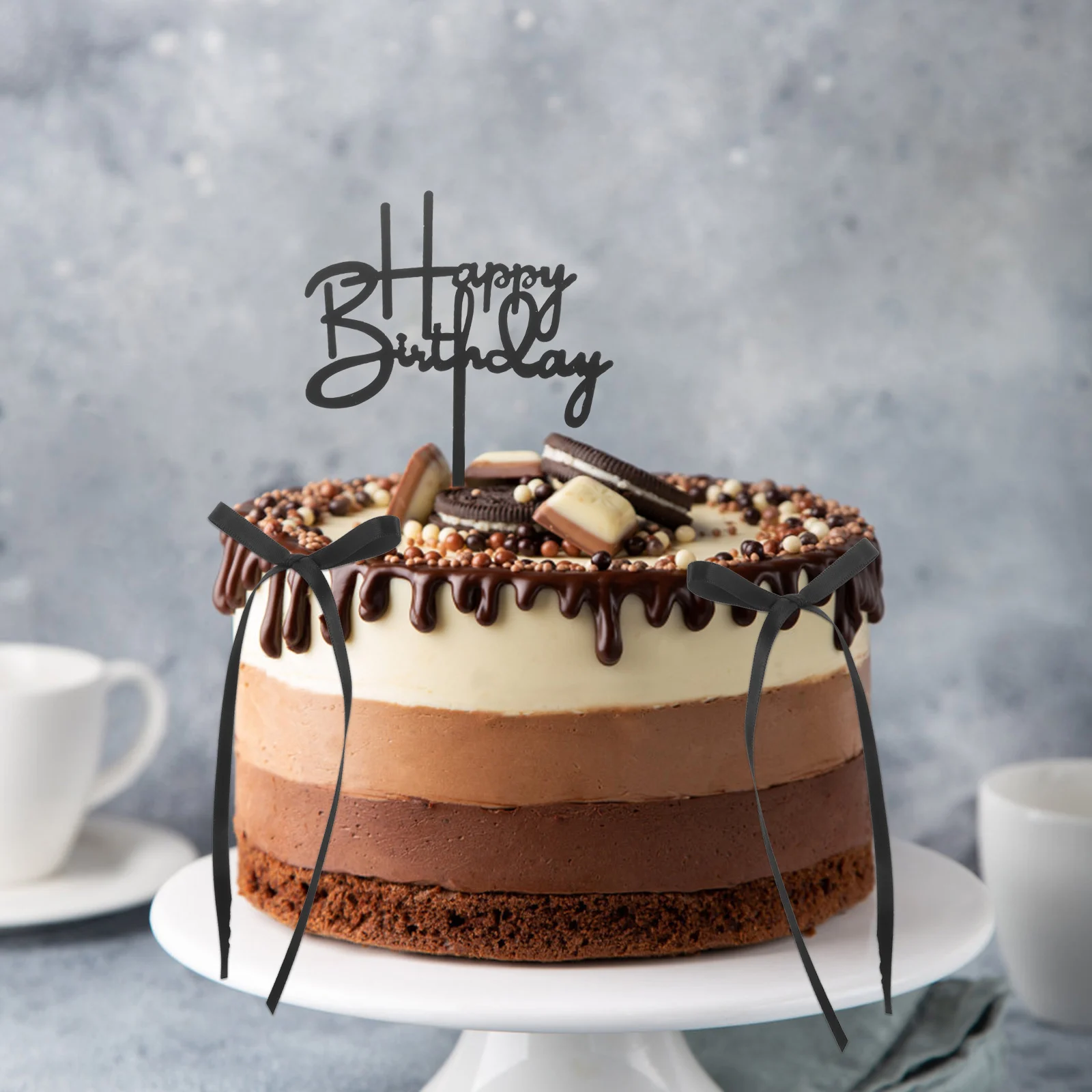 1 Set Black Bow Ribbon Toppers Birthday Party Decorations Cake Inserts Dessert Picks For Happy Anniversary Festive Celebration
1 Set Black Bow Ribbon Toppers Birthday Party Decorations Cake Inserts Dessert Picks For Happy Anniversary Festive Celebration