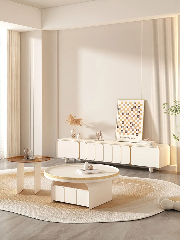 French style TV cabinet, coffee table combination, living room, simple new TV cabinet for household use
French style TV cabinet, coffee table combination, living room, simple new TV cabinet for household use