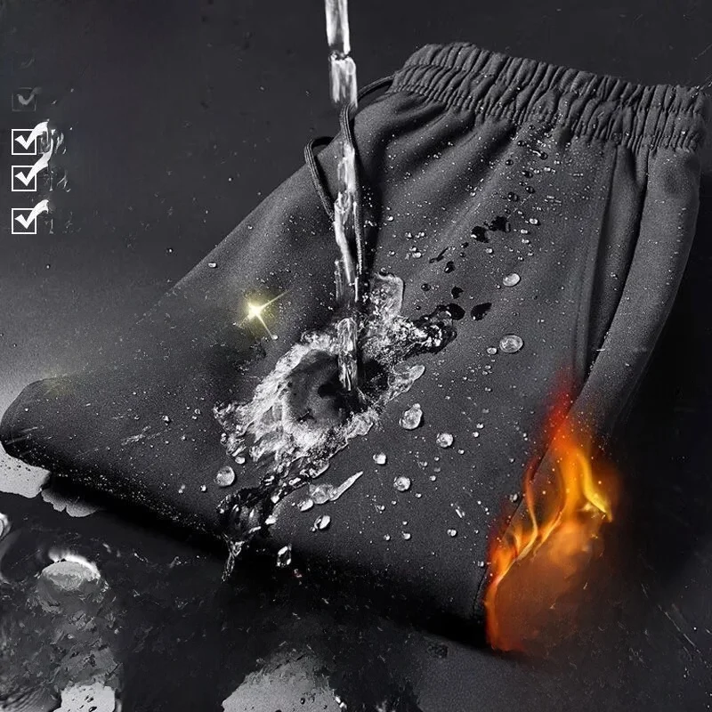 Thickened Fleece Men's Casual Pants Windproof Waterproof Loose Fit Autumn Winter Polyester Fiber Straight Leg Trousers
Thickened Fleece Men's Casual Pants Windproof Waterproof Loose Fit Autumn Winter Polyester Fiber Straight Leg Trousers