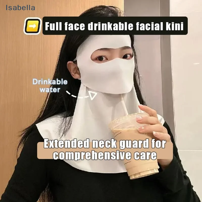 ♩Full Face Drinkable UV Protection Face Kini,Extended Neck Guard Breathable Sun Mask for Outdoor & Daily Use
♩Full Face Drinkable UV Protection Face Kini,Extended Neck Guard Breathable Sun Mask for Outdoor & Daily Use