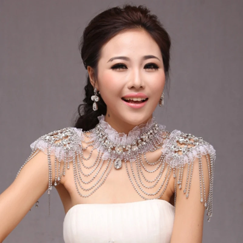 Wedding Bridal Crystal Necklace Tassel Shoulder Chain with Teardrop Earrings Set
Wedding Bridal Crystal Necklace Tassel Shoulder Chain with Teardrop Earrings Set