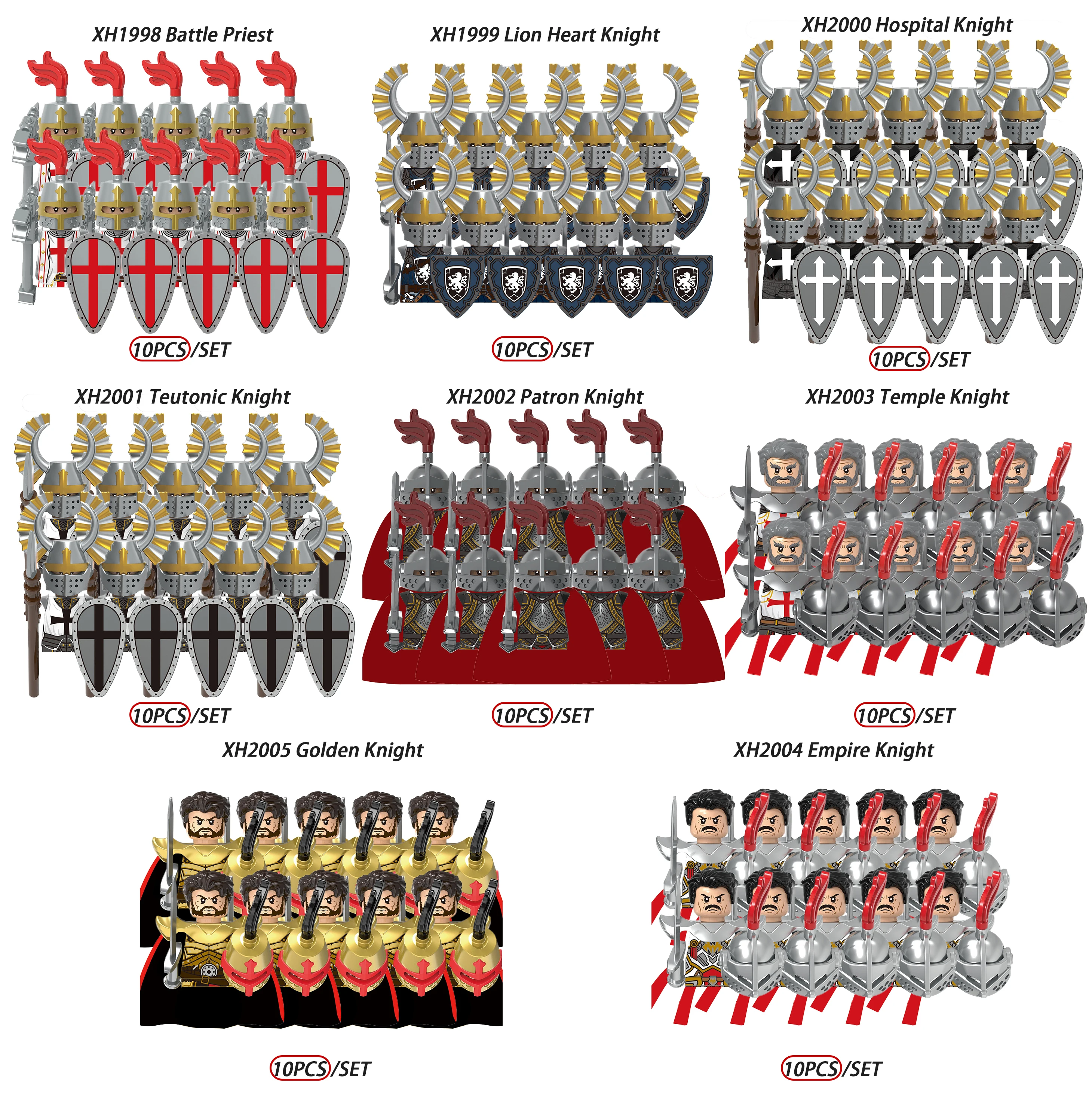 MOC Teutonic Temple Knights Building Blocks Battle Priest Lion Heart Empire Soldiers Helmets Vest Weapons Bricks Toys Kids Gift
MOC Teutonic Temple Knights Building Blocks Battle Priest Lion Heart Empire Soldiers Helmets Vest Weapons Bricks Toys Kids Gift