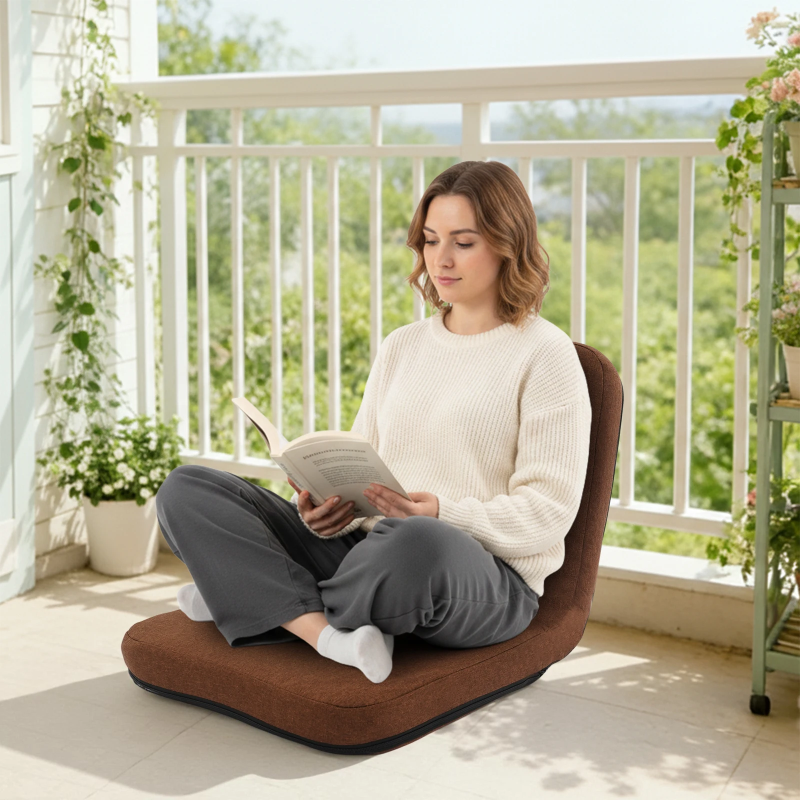 Brown Floor Chair with Back Support, Adjustable Floor Chair, Foldable Meditation Seat For Sitting On The Floor, Cloth, Iron
Brown Floor Chair with Back Support, Adjustable Floor Chair, Foldable Meditation Seat For Sitting On The Floor, Cloth, Iron