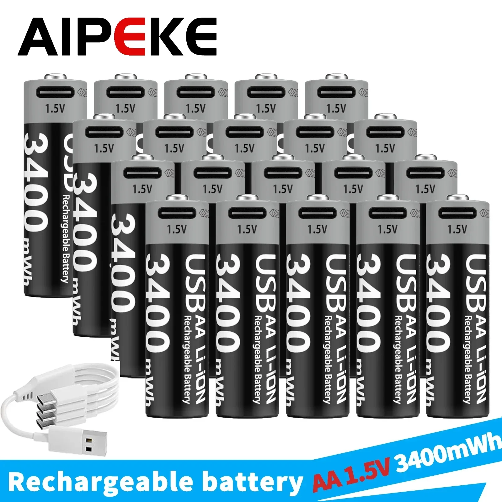 Перезаряжаемая литиевая батарея AIPEKE, 1,5 в, AA, МВтч, USB Type-C, для охотничьей камеры, пульт дистанционного управления, мышь, умный домофон, микрофон
Перезаряжаемая литиевая батарея AIPEKE, 1,5 в, AA, МВтч, USB Type-C, для охотничьей камеры, пульт дистанционного управления, мышь, умный домофон, микрофон