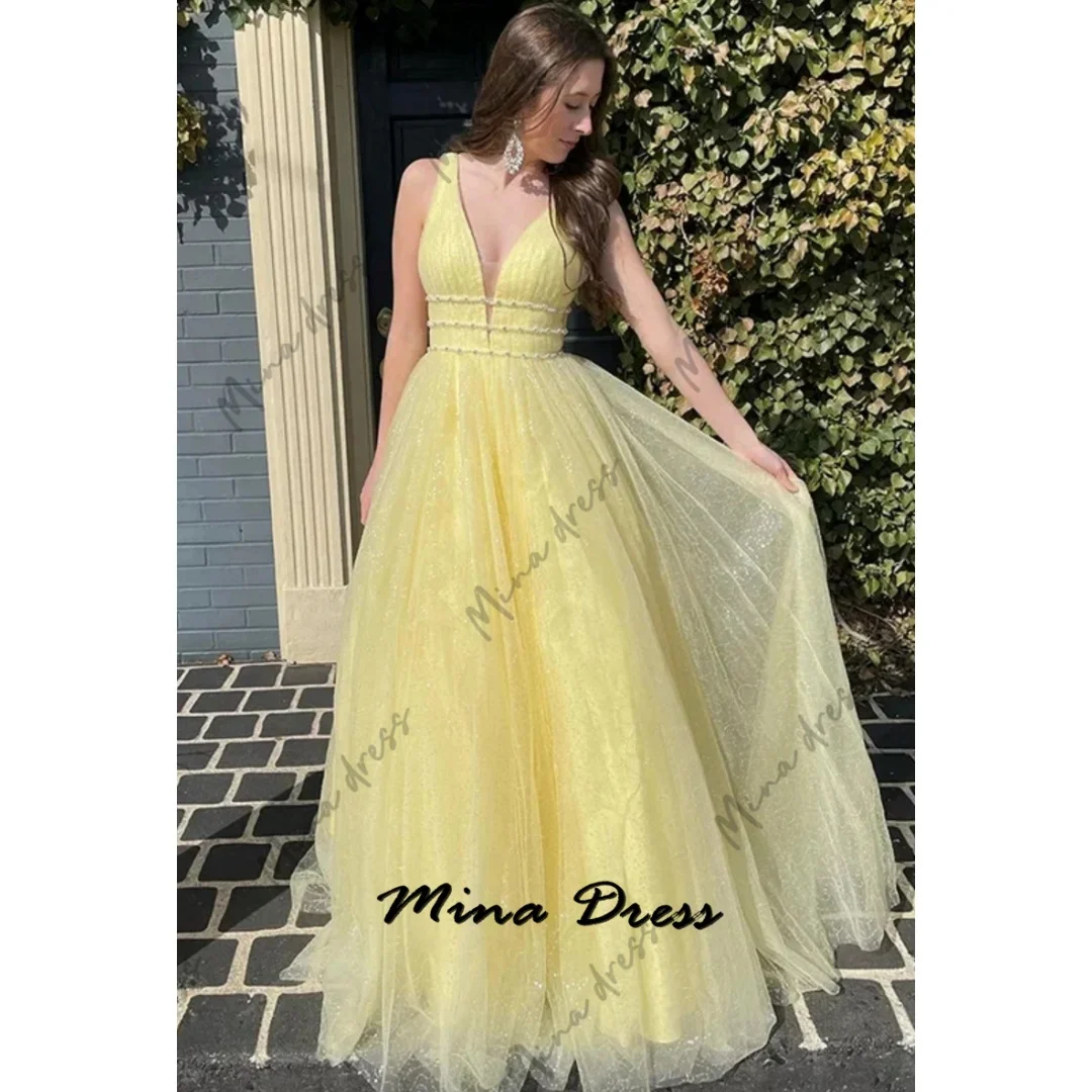 Mina Customized Backless Evening Dresses Woman Elegant Party Dresses for Women 2024 Sleeveless Sequins Ball Gowns V-neck Dress
Mina Customized Backless Evening Dresses Woman Elegant Party Dresses for Women 2024 Sleeveless Sequins Ball Gowns V-neck Dress
