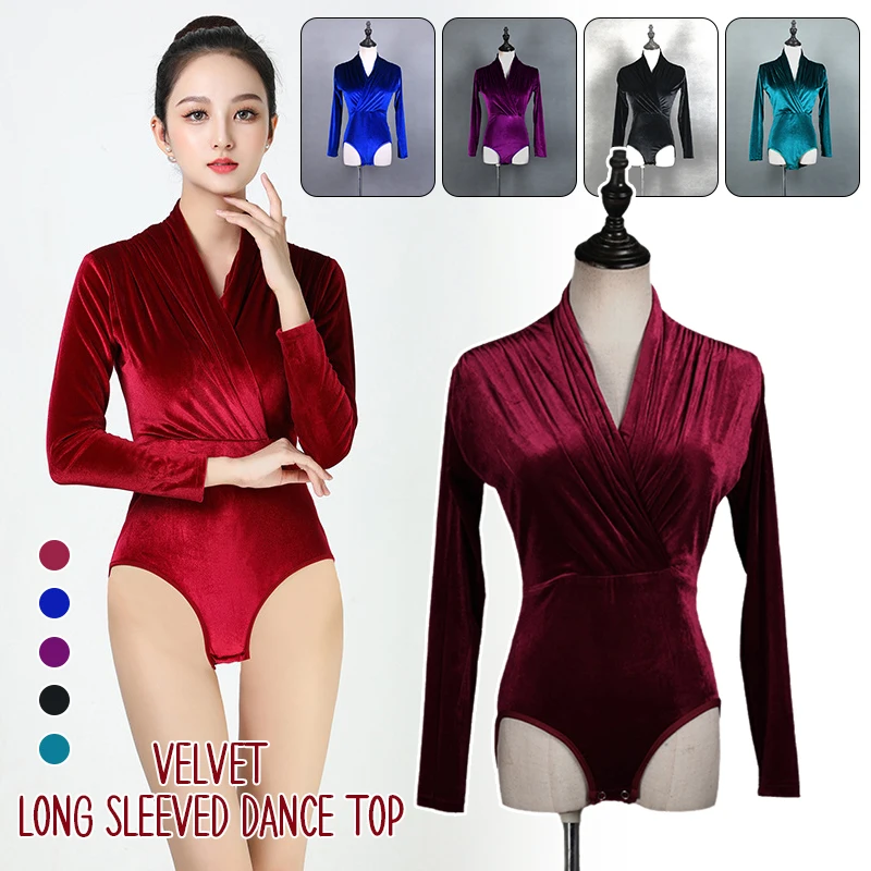 Latin Dance Tops Women Velvet Long Sleeve Dance T-shirt Ballroom Samba Dancing Practice Costume Stage Performance Body Suit
Latin Dance Tops Women Velvet Long Sleeve Dance T-shirt Ballroom Samba Dancing Practice Costume Stage Performance Body Suit