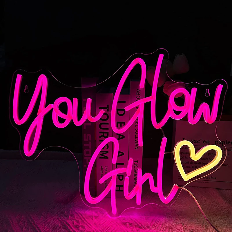You Glow Girl Neon Light Sign LED Letter Decorative Night Lamp for Bedroom Kid Room Wall Shop Birthday Party Gift
You Glow Girl Neon Light Sign LED Letter Decorative Night Lamp for Bedroom Kid Room Wall Shop Birthday Party Gift