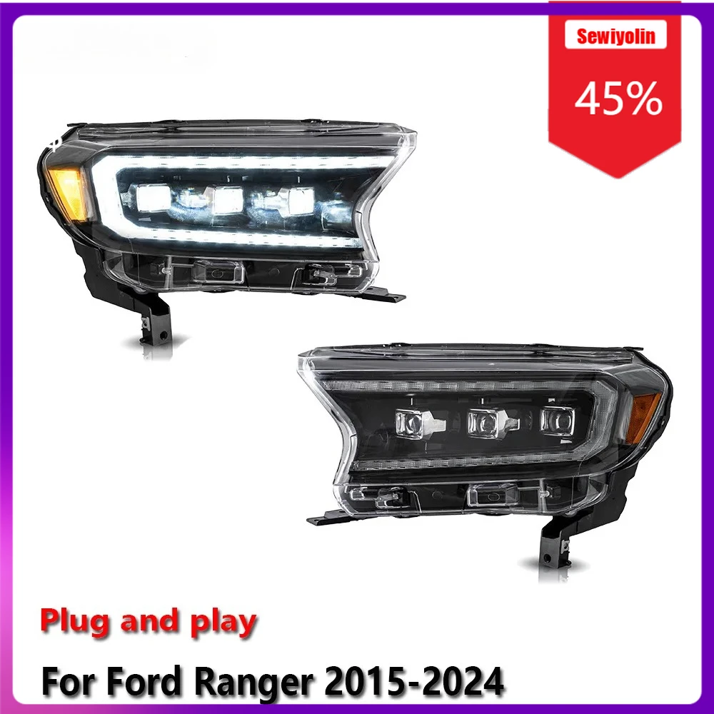 Sewiyolin автомобильные светодиодные фары в сборе для Ford Ranger 2015-2024 противотуманные фары DRL тормозной указатель поворота
Sewiyolin автомобильные светодиодные фары в сборе для Ford Ranger 2015-2024 противотуманные фары DRL тормозной указатель поворота