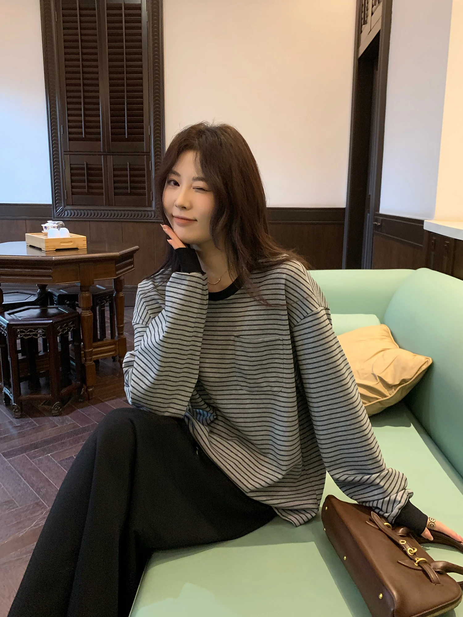 NAZ plus Size Autumn Winter Cotton Ammonia Blend Comfortable Striped Long Sve T-irt Loose Top for Women Korean Sle Cas...
NAZ plus Size Autumn Winter Cotton Ammonia Blend Comfortable Striped Long Sve T-irt Loose Top for Women Korean Sle Cas...