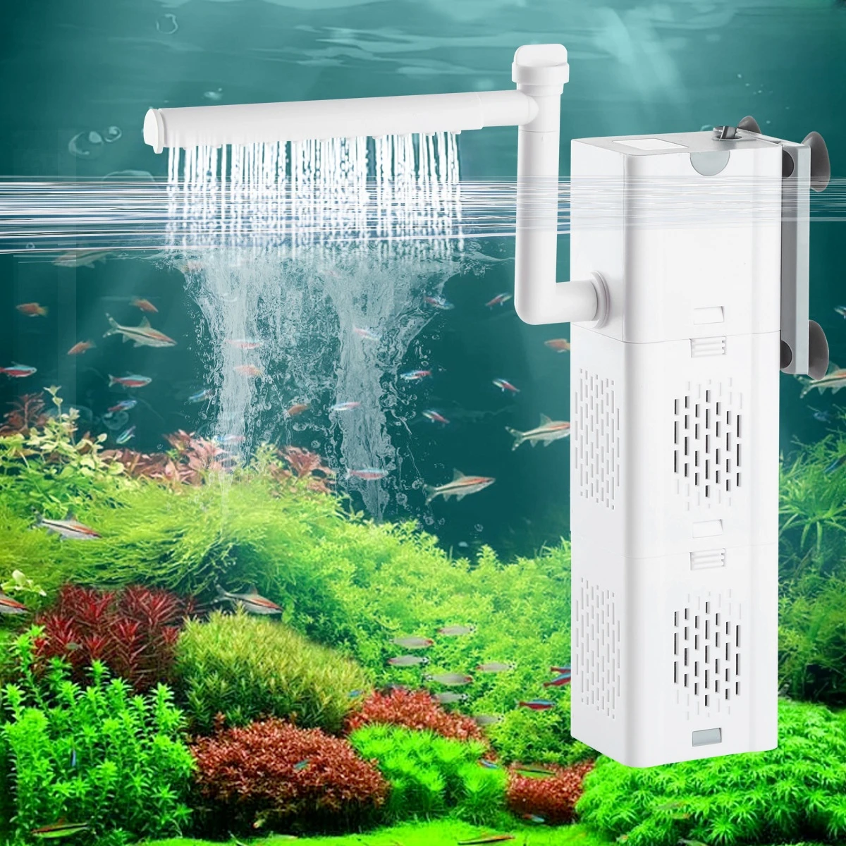 Fish tank filter, low water level submersible filter pump, turtle tank, aquarium aerator pump, with rain shower pipe
Fish tank filter, low water level submersible filter pump, turtle tank, aquarium aerator pump, with rain shower pipe