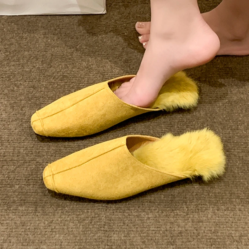 Furry Slippers Women's Flats Cotton Shoes Suede Slingback Mules Short Plush 2025 Fad New Winter Snow Boots Comfort Mujer Botas
Furry Slippers Women's Flats Cotton Shoes Suede Slingback Mules Short Plush 2025 Fad New Winter Snow Boots Comfort Mujer Botas