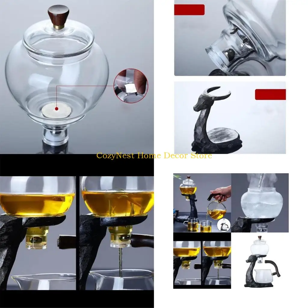 92MF Heat-resistant Teas Kettle Glass Teapot with Removable Infuser Magnetic Suction Deer Shape Pots for Home or Office Use
92MF Heat-resistant Teas Kettle Glass Teapot with Removable Infuser Magnetic Suction Deer Shape Pots for Home or Office Use