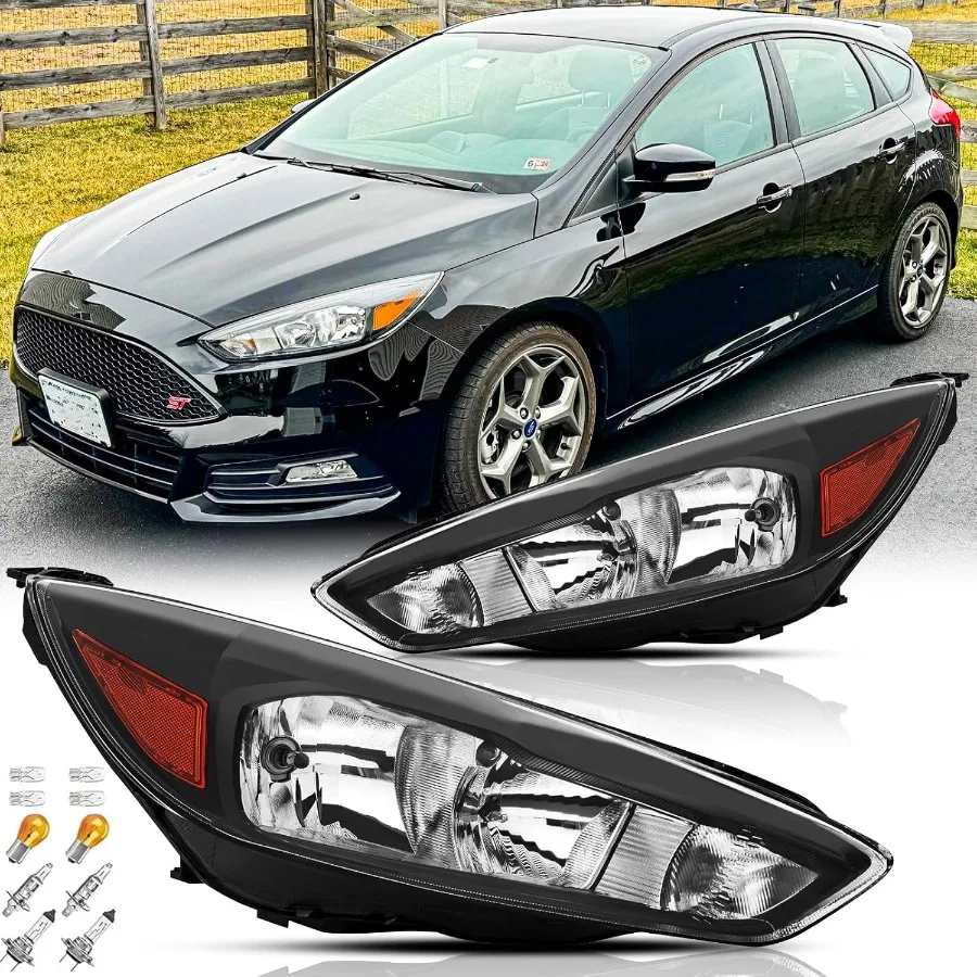 Headlights Assembly Pair with Bulbs for 2015 2016 2017 2018 Focus 3rd Gen Facelift S SE ST Halogen Head Lights Headlamps Repla
Headlights Assembly Pair with Bulbs for 2015 2016 2017 2018 Focus 3rd Gen Facelift S SE ST Halogen Head Lights Headlamps Repla