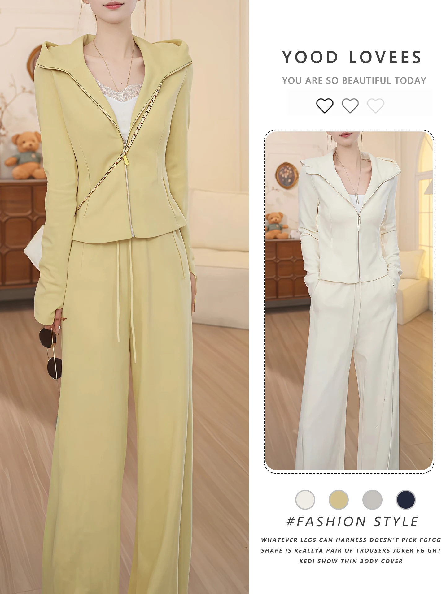 Fashionable High-End Women's Spring Autumn Two-Piece Set Wide Leg Pants Hoodie Cardigan Anti-Aging Trendy Casual Outfit
Fashionable High-End Women's Spring Autumn Two-Piece Set Wide Leg Pants Hoodie Cardigan Anti-Aging Trendy Casual Outfit