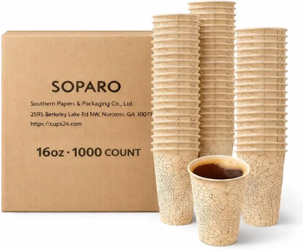 16 oz Paper Coffee Cups – 1000 Count Bulk Disposable Coffee Cups, Commercial Grade, Leak Resistant Hot Cups for Coffee
16 oz Paper Coffee Cups – 1000 Count Bulk Disposable Coffee Cups, Commercial Grade, Leak Resistant Hot Cups for Coffee