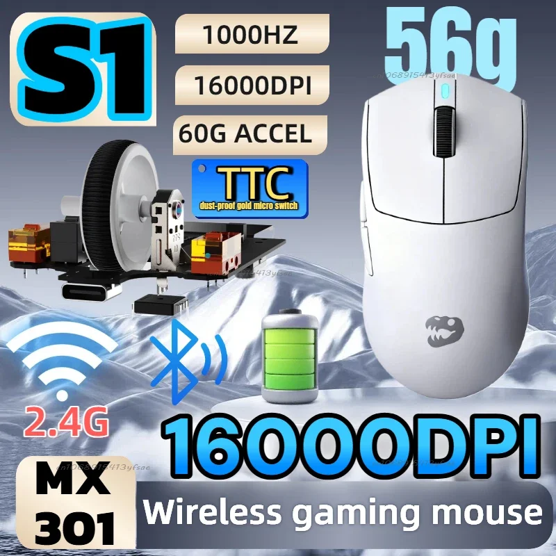 Mouse Wireless High Performance S1 Chip Gaming Mouse Ergonomic Shape 16000 DPI 1000Hz 500mAh Battery Gaming Mouse
Mouse Wireless High Performance S1 Chip Gaming Mouse Ergonomic Shape 16000 DPI 1000Hz 500mAh Battery Gaming Mouse
