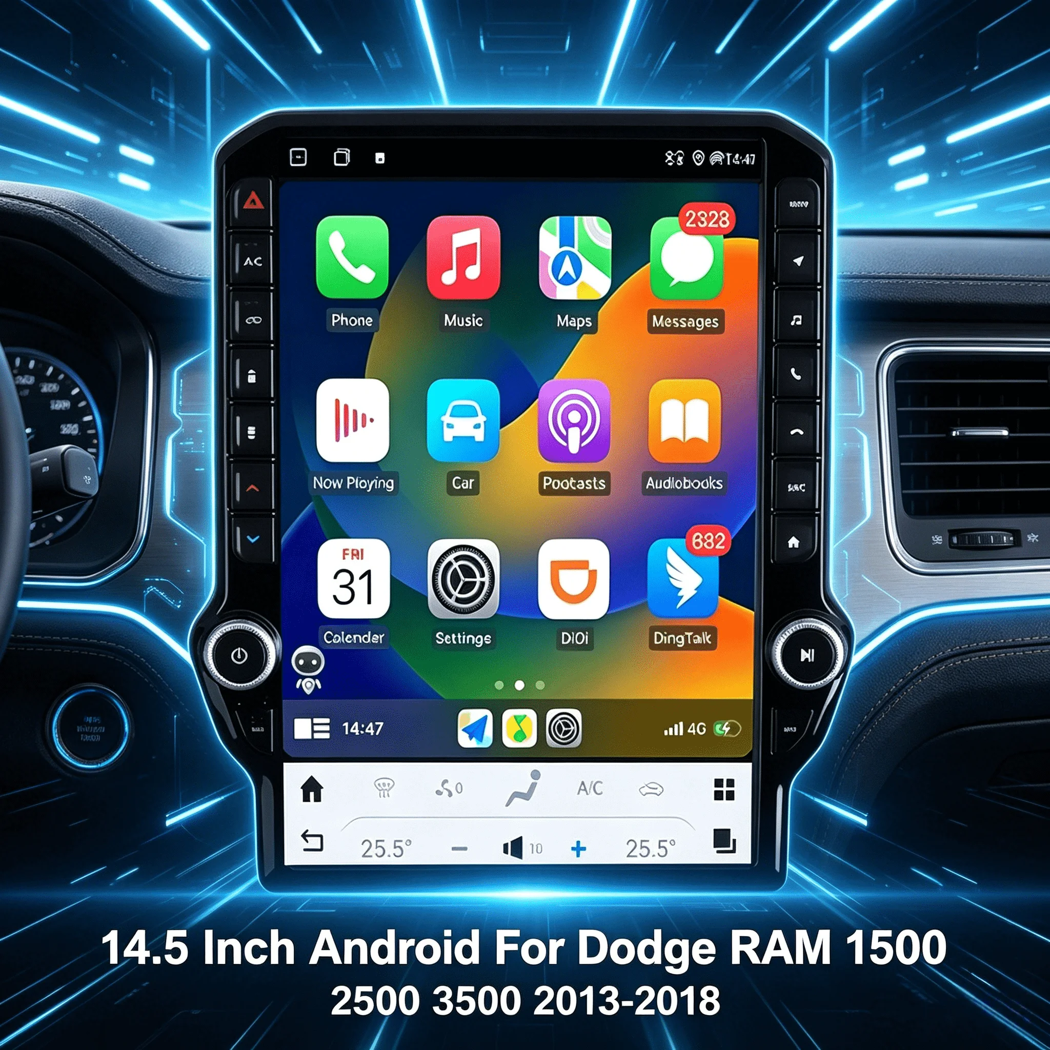 14.5" Android For Dodge RAM 1500 2500 3500 2013-2018 Car Audio Player Bluetooth Carplay Style Head Unit GPS Navi DSP Stereo 4G
14.5" Android For Dodge RAM 1500 2500 3500 2013-2018 Car Audio Player Bluetooth Carplay Style Head Unit GPS Navi DSP Stereo 4G