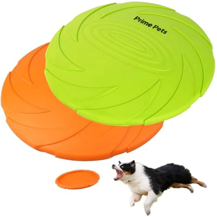 Dog Flying Disc, 2 Pack, 7 Inch, Durable Dog Toys, Nature Rubber Floating Flying Saucer for Water Pool Beach, Orange and Green
Dog Flying Disc, 2 Pack, 7 Inch, Durable Dog Toys, Nature Rubber Floating Flying Saucer for Water Pool Beach, Orange and Green