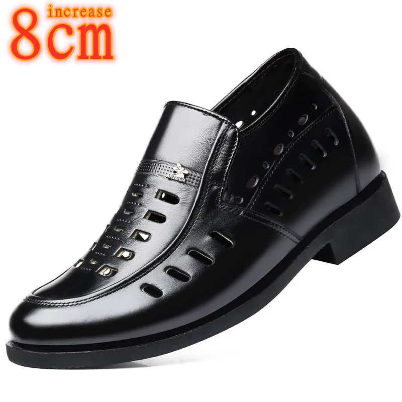 Summer Height Increasing Sandals Heightening Shoes Men's Breathable Hollow Hole Punching Men's Shoes Leather 8 cm Elevator Shoes
Summer Height Increasing Sandals Heightening Shoes Men's Breathable Hollow Hole Punching Men's Shoes Leather 8 cm Elevator Shoes