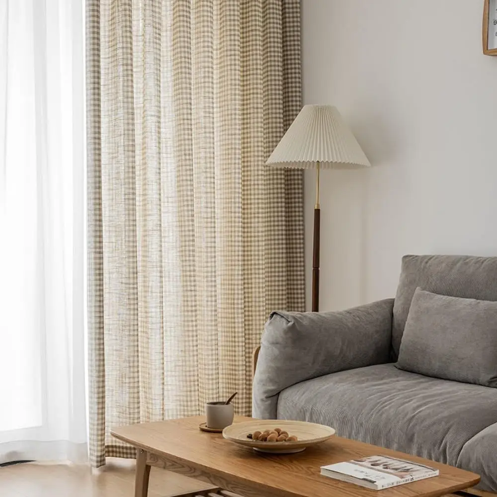 Retro Rustic Cotton and Linen Light iltering Plaid Curtains or Living Room Dining Room,Rop ket Semi-Shading Window Curtains Set
Retro Rustic Cotton and Linen Light iltering Plaid Curtains or Living Room Dining Room,Rop ket Semi-Shading Window Curtains Set