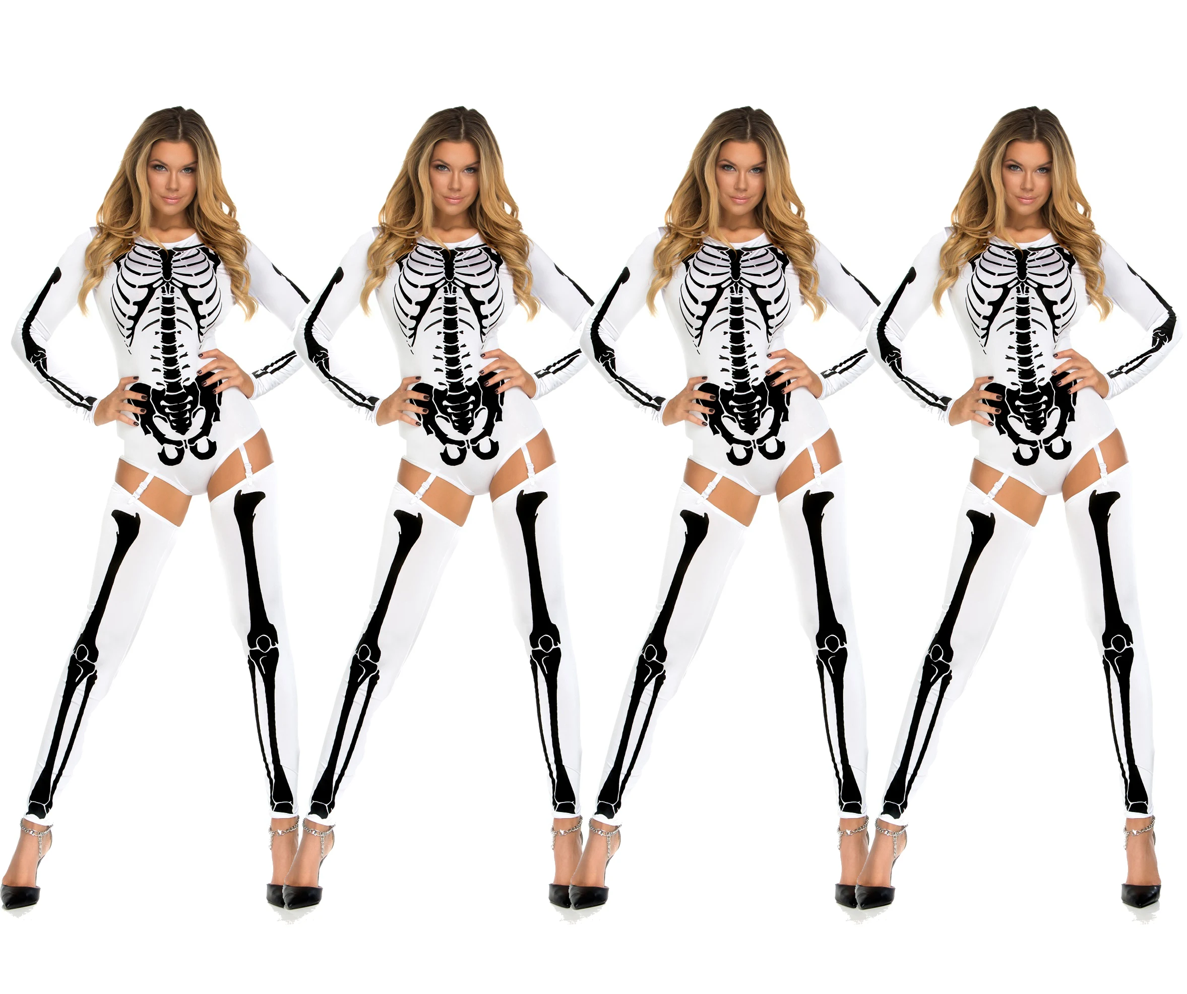 Sexy Tight Onesie Halloween Costume Evil Skeleton Witch DS Role-playing Performance Suit Women's Fashion Stage Outfit
Sexy Tight Onesie Halloween Costume Evil Skeleton Witch DS Role-playing Performance Suit Women's Fashion Stage Outfit