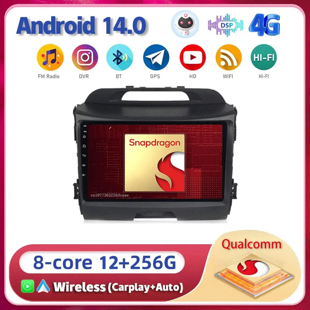 Android 14 Carplay WIFI + 4G для KIA Sportage 2010 2011 2012 2013 2014 2015 2016 автомобильный радиоприемник, мультимедийный плеер, стерео DSP головное устройство
Android 14 Carplay WIFI + 4G для KIA Sportage 2010 2011 2012 2013 2014 2015 2016 автомобильный радиоприемник, мультимедийный плеер, стерео DSP головное устройство