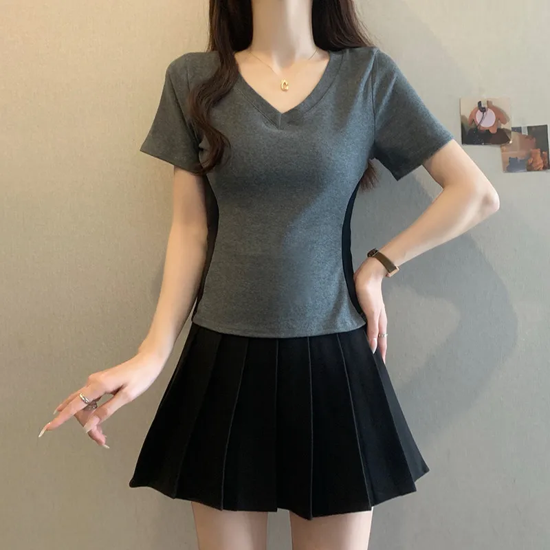 Biyaby Summer Slimming V Neck Tshirt for Women 2025 All Match Short Sleeve T Shirt Woman Basic Cotton Casual T Shirts Female
Biyaby Summer Slimming V Neck Tshirt for Women 2025 All Match Short Sleeve T Shirt Woman Basic Cotton Casual T Shirts Female