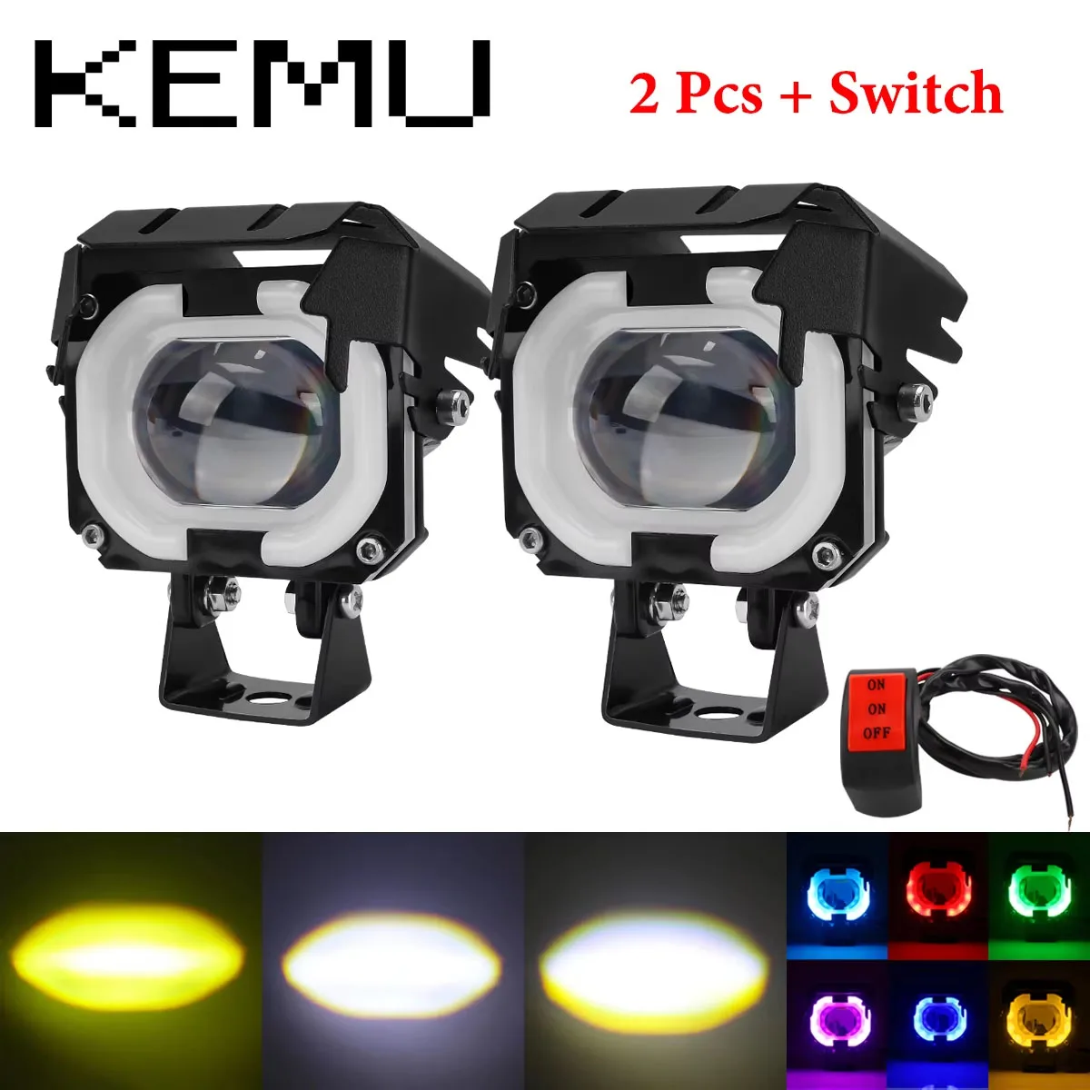 2pcs Multi Color Motorcycle Headlight SpotLights DRL High Bright Electric Vehicle Modified Bulbs Mini Driving Lights For Moto
2pcs Multi Color Motorcycle Headlight SpotLights DRL High Bright Electric Vehicle Modified Bulbs Mini Driving Lights For Moto