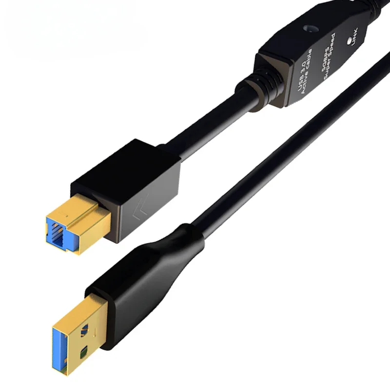 USB3.0 extension cable A male to B male square port 15 meters to 30M high-speed data cable camera connected to computer
USB3.0 extension cable A male to B male square port 15 meters to 30M high-speed data cable camera connected to computer