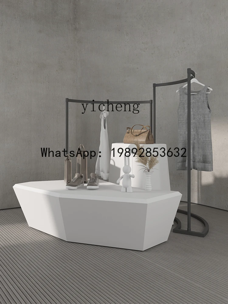 clothing display stand high and low water table simple white paint exhibition shoe and bag store sample display table
clothing display stand high and low water table simple white paint exhibition shoe and bag store sample display table