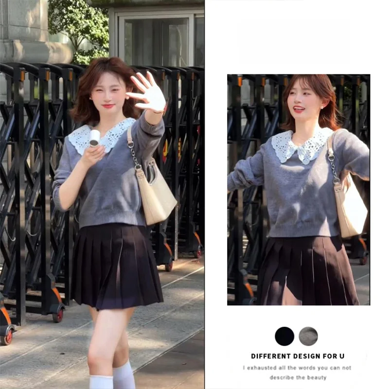 Корейский зимний наряд с кружевным воротником, вязаный свитер, юбка, комплект из двух предметов, утягивающий женский ансамбль Faion Long Sve
Корейский зимний наряд с кружевным воротником, вязаный свитер, юбка, комплект из двух предметов, утягивающий женский ансамбль Faion Long Sve