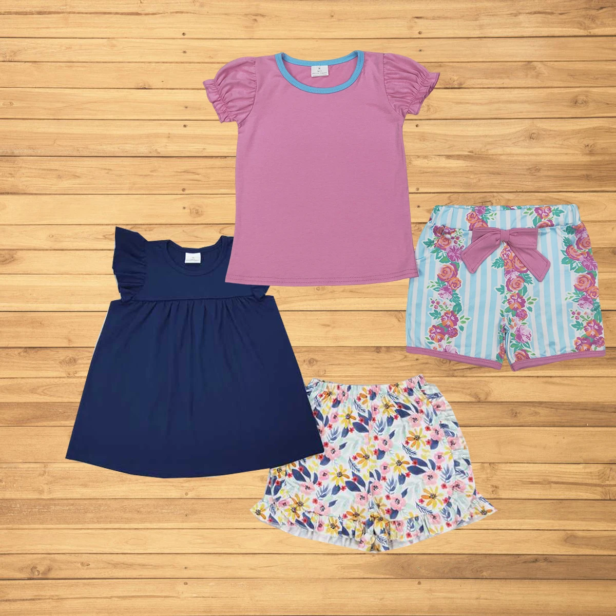 wholesale hot sale children clothing kids boutique Outfits Baby Girls Lavender Tee Shirts Floral Pockets Shorts Sets
wholesale hot sale children clothing kids boutique Outfits Baby Girls Lavender Tee Shirts Floral Pockets Shorts Sets