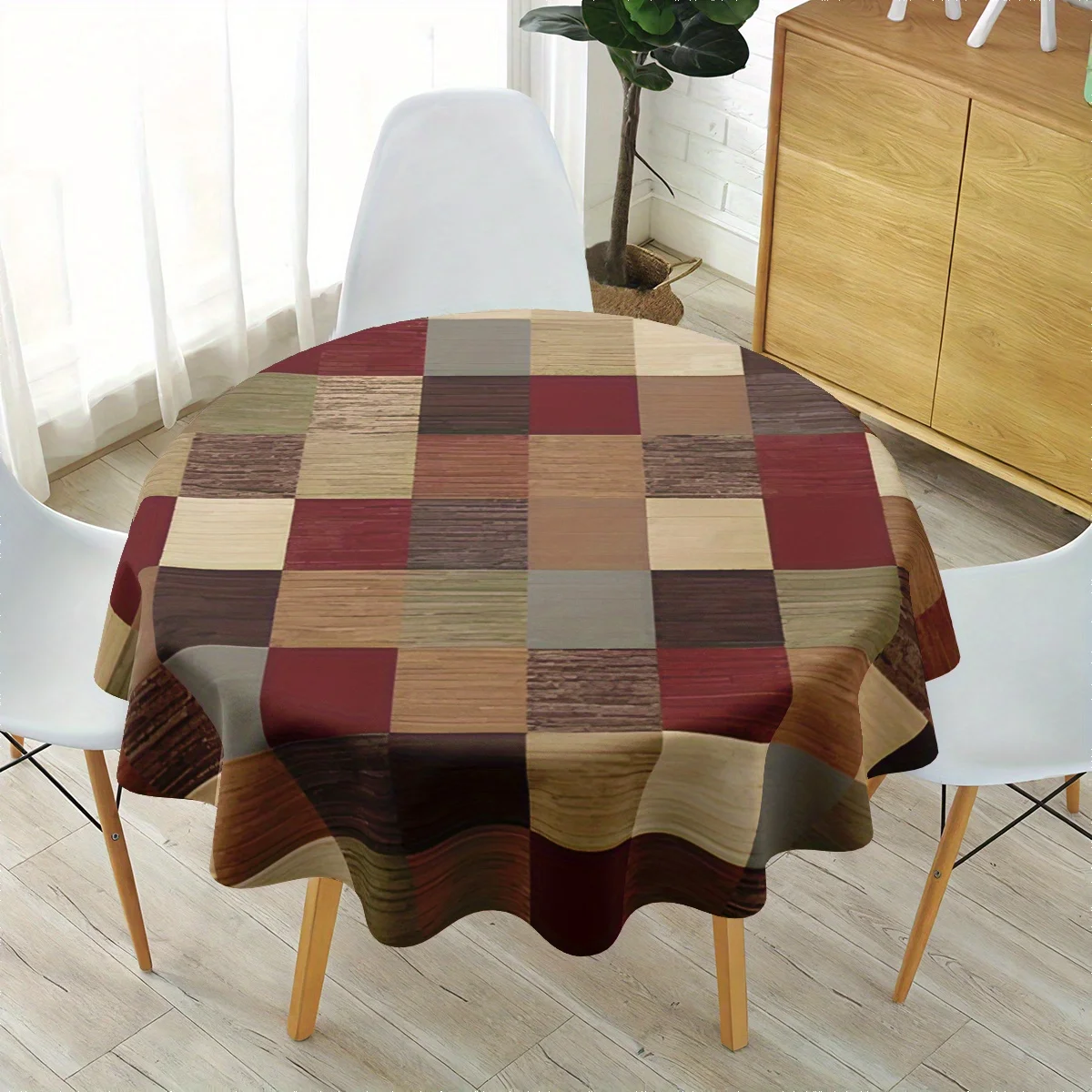 Tablecloth 1pc 60Inch Round Retro Grid Earth Tone Brown Red Beige Gray Print Polyester Fabric Machine Woven Durable Easy Clean Spillproof Oilproof Wrinkle Resistant Table Cover for Kitchen Dining Party Picnic Patio Indoor Outdoor Home Decoration Gifts Use
Tablecloth 1pc 60Inch Round Retro Grid Earth Tone Brown Red Beige Gray Print Polyester Fabric Machine Woven Durable Easy Clean Spillproof Oilproof Wrinkle Resistant Table Cover for Kitchen Dining Party Picnic Patio Indoor Outdoor Home Decoration Gifts Use