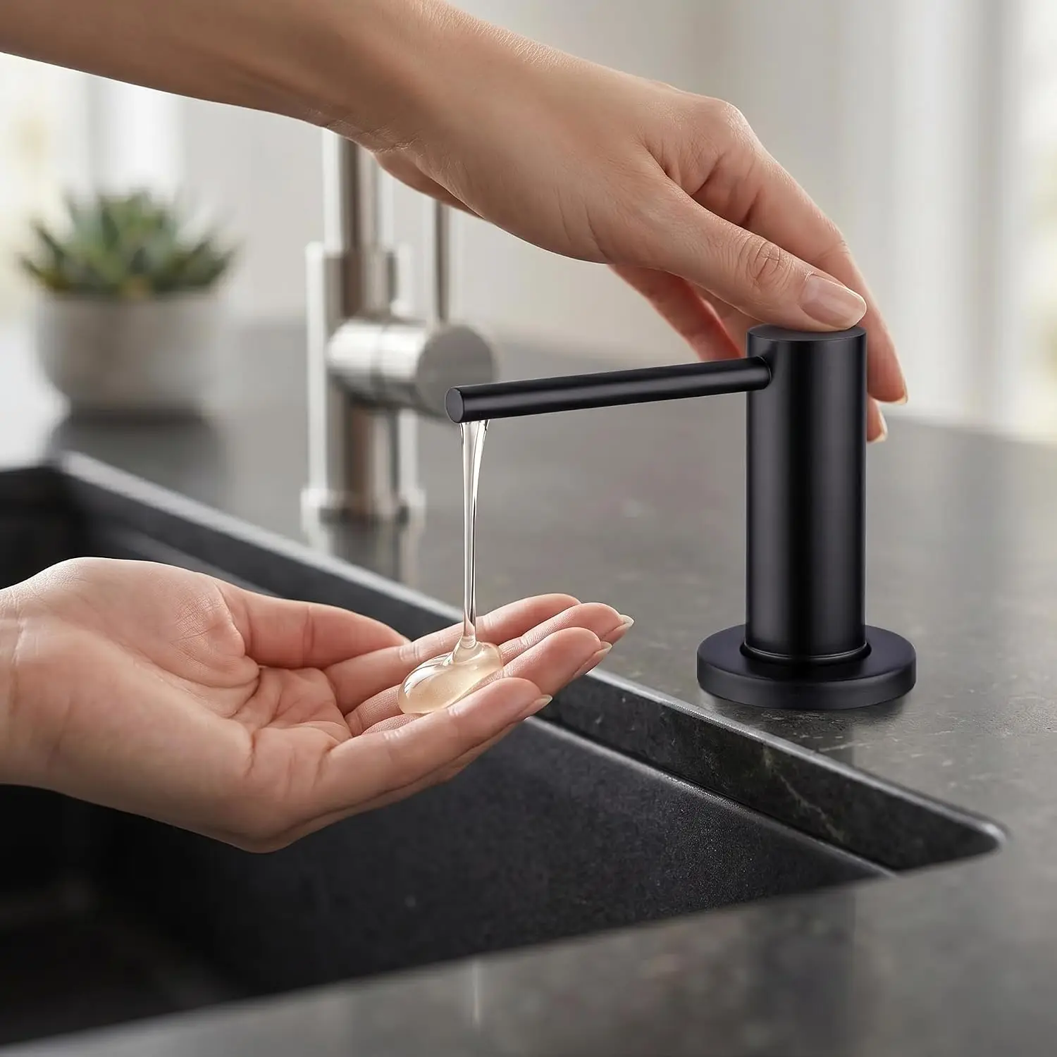 Stainless Steel Detergent Dispenser Kitchen Bathroom Sink Soap Dispenser Black Brushed Liquid Lotion Dispensers Built-in Design
Stainless Steel Detergent Dispenser Kitchen Bathroom Sink Soap Dispenser Black Brushed Liquid Lotion Dispensers Built-in Design