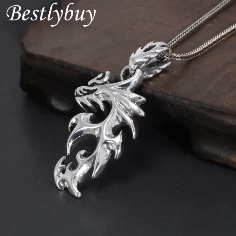 Real 925 Sterling Silver Flame Dragon Pendant Necklace Men Retro Punk Rock Fine Jewelry
Real 925 Sterling Silver Flame Dragon Pendant Necklace Men Retro Punk Rock Fine Jewelry