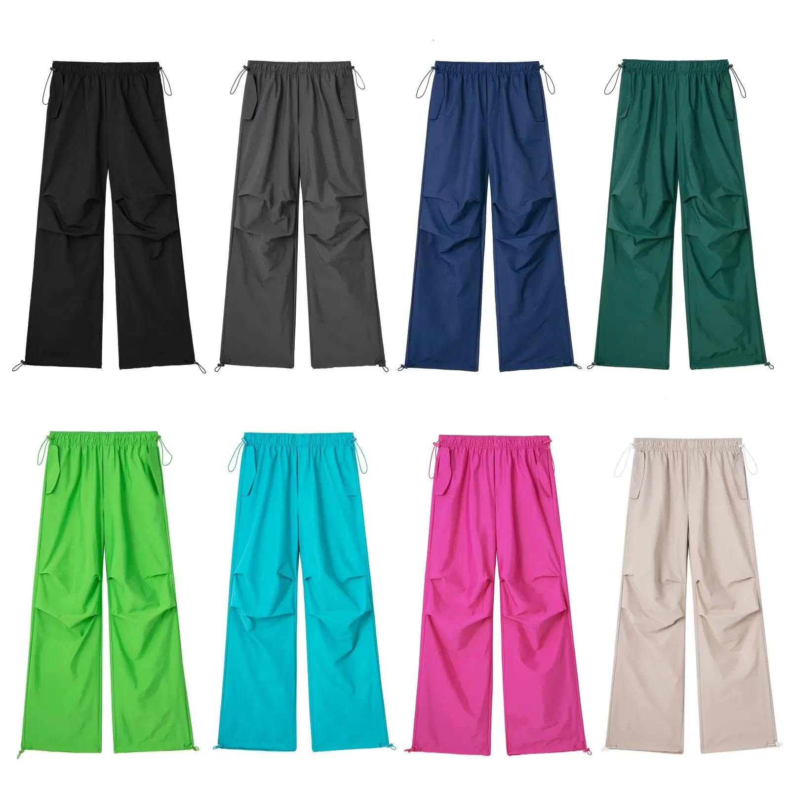 Women's new Fashion pleated decoration Loose casual nylon parachute jogging pants retro elastic waist drawstring women's pants
Women's new Fashion pleated decoration Loose casual nylon parachute jogging pants retro elastic waist drawstring women's pants