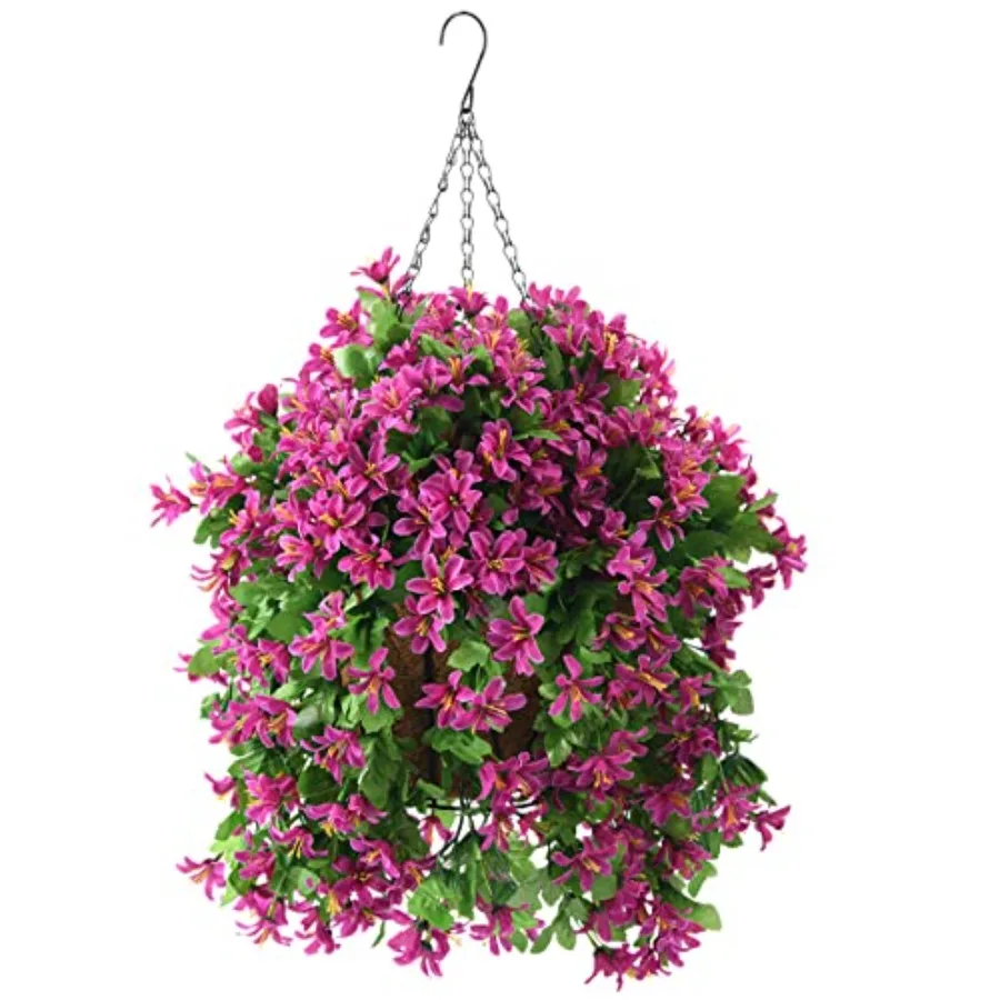 Artificial Hanging Flowers in Basket for Spring Summer Outdoor Porch Decoration, UV Resistant Fake Silk Violet in Planter Reali
Artificial Hanging Flowers in Basket for Spring Summer Outdoor Porch Decoration, UV Resistant Fake Silk Violet in Planter Reali
