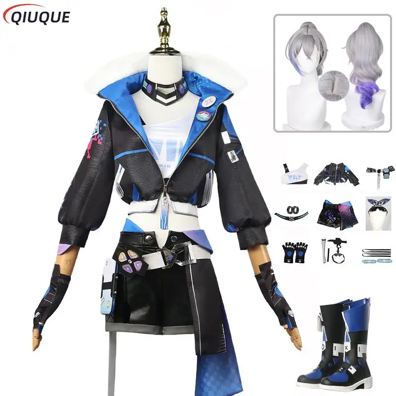 Honkai Star Rail Silver Wolf Cosplay Costume Wig Glasses Earrings Game Outfit Stellaron Hunters Hacker Halloween Party for Women
Honkai Star Rail Silver Wolf Cosplay Costume Wig Glasses Earrings Game Outfit Stellaron Hunters Hacker Halloween Party for Women
