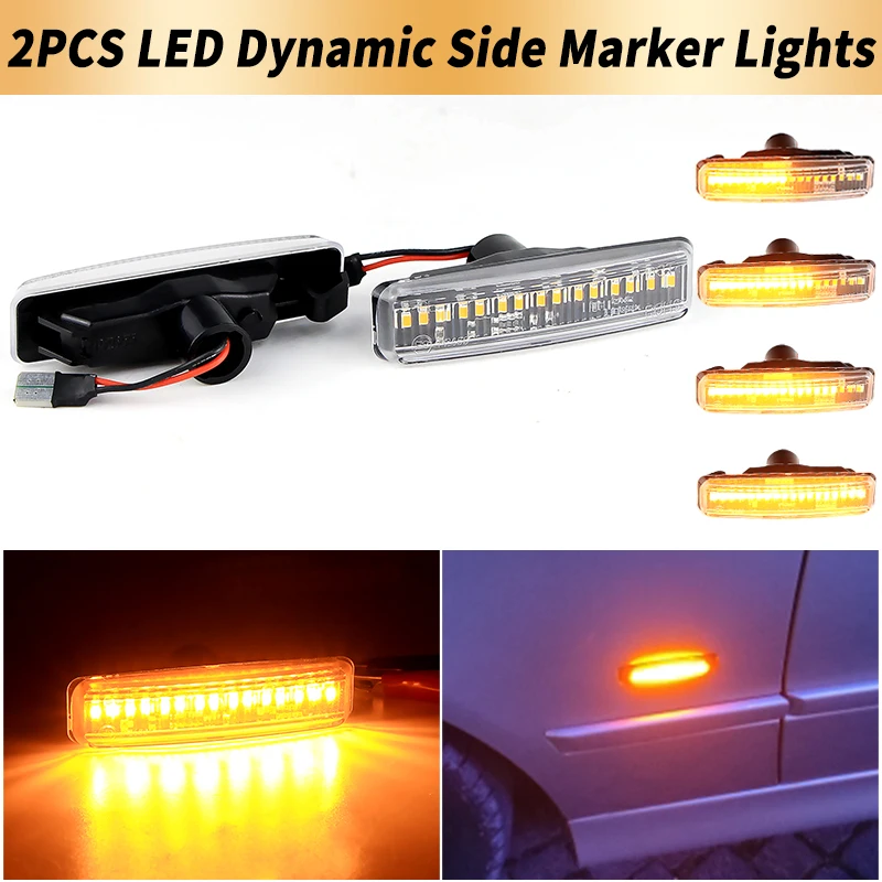 2PCS 12V Clear Lens Amber LED Dynamic Turn Signal Lights Side Marker Lamps Canbus For BMW 5-Series E39 1995-2003 Car Accessories
2PCS 12V Clear Lens Amber LED Dynamic Turn Signal Lights Side Marker Lamps Canbus For BMW 5-Series E39 1995-2003 Car Accessories